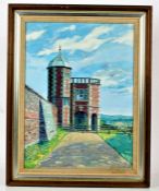 John Stops R.W.A. (British 1925-2002) Turreted Building in a Landscape Signed and dated 1989 (