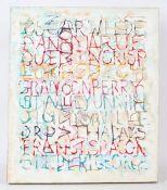 Julie A. Joyce (British Contempory) Alphabet of Names Unsigned, canvass 70cm by 60cm (27.5'' by 23.