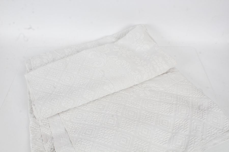 White floral patterned bedspread