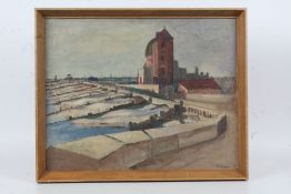 Marjorie M Wadey (20th century) View at Alborough  Signed (Lower Left), oil on board  50cm by 40cm