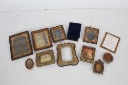 Collection of 19th century ambrotypes and daguerreotypes, with some small modern photo frames (qty)