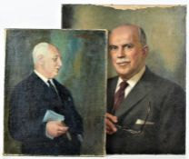 Andrew Burton (20th century) Two portraits of gentlemen,  One signed and dated 1960 (Upper Right)