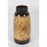 West German pottery vase, with brown speckled pattern, 38cm tall