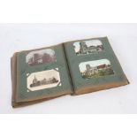 Early 20th century postcard album, the postcards depicting Suffolk churches