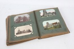 Early 20th century postcard album, the postcards depicting Suffolk churches