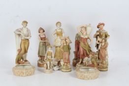 Eleven Royal Dux and Vienna figures, to include mostly farming related figures, the largest 25cm