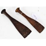 Two 18th/19th century iron chisels, the largest 19.5cm long