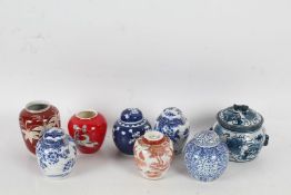Collection of various porcelain ginger jars to include Chinese, Japanese and Crown Devon examples (
