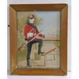 Late 19th Century watercolour of a Private of the Royal Marine Light Infantry, in Home Service Dress
