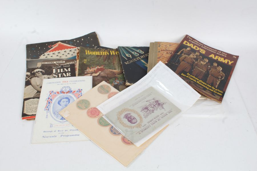 Collection of mostly commemorative ephemera, to include 1953 Coronation Souvenir Programme,