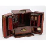 Victorian mahogany apothecary cabinet, by W. Brydon, No.78 Cornhill, London, having brass carrying
