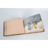 WW1 period sketch book, with some war related messages and sketches to include a landscape scene