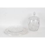 Crystal glass punch set, comprising bowl and cover, tray and eight cups