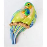 A Clarice Cliff 'Love Birds' Art Deco wall pocket, makers stamp to verso, approx 22 x 11cm