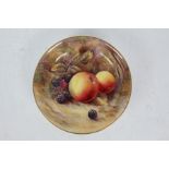 Royal Worcester hand painted dish, signed Bennett, 11cm diameter