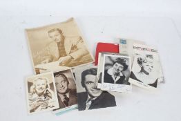Collection of autograph's, to include Howard Keel, Dirk Bogarde, Billy Butlin, Richard Attenborough,