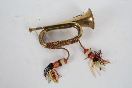 Reproduction British army bugle badged to the Royal Artillery