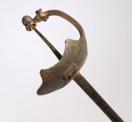 An 18th century rapier type sword With scalloped steel bowl guard, blade length 49 cm