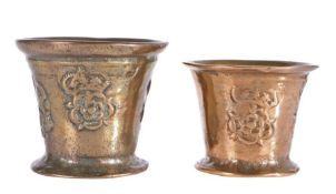 Two Charles II bronze mortars, by an unidentified London foundry, circa 1670 The larger with a