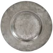 A Charles II pewter broad rim charger, Hampshire, circa 1680 The rim with incised edge, and