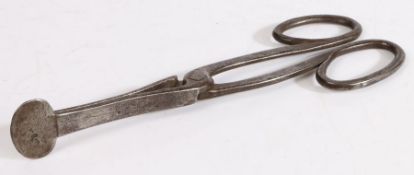 A pair of wrought-iron ember tongs, English, circa 1700 Of scissor form, with loop handles, short