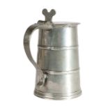 A rare 18th century pewter laver, a flat-lidded communion flagon, Scottish, circa 1740 OEAS quart,