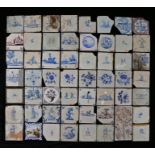 A collection of 18th century Dutch Delft tiles Of various subject matters to include animals,