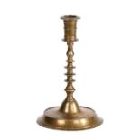 A rare early -to mid 16th century brass candlestick, Nuremberg, circa 1500-1550 Having a gently