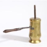 WITHDRAWN  A brass and iron chocolate pot, circa 1800 Of upright baluster form, with flared footrim,