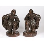 A good pair of 18th century 'ebonised Iimewood’ blackamoor figures, Italian Each designed