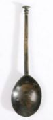An Elizabeth I latten seal top spoon, circa 1600 With flattened hexagonal stem, maker's mark ‘RF’ to