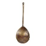 An early 16th century child’s latten wrythen knop spoon, English, circa 1500 Having a lozenge-shaped