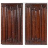 A pair of mid-16th century oak linenfold-carved panels, English, circa 1550 Each vertically carved