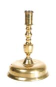 A late 17th century bronze-alloy dome-base socket candlestick, Spanish, circa 1690 The cylindrical