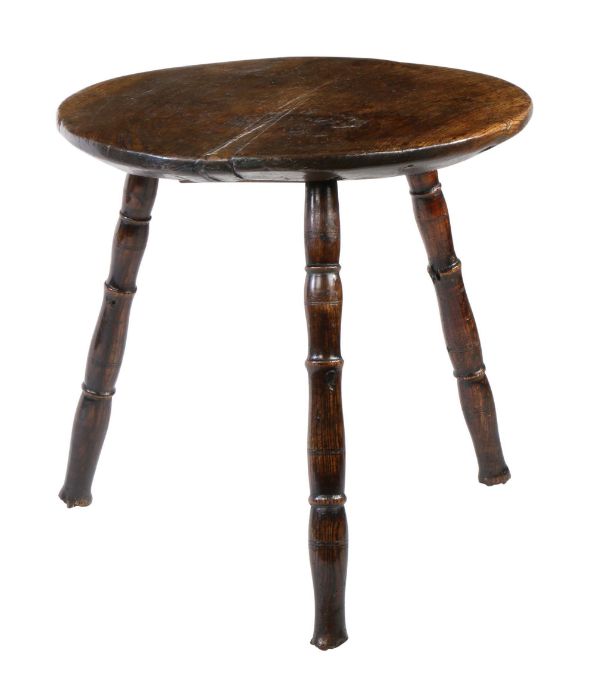 An interesting George III ash cricket table, circa 1800 Having an impressive thick and near one- - Image 2 of 2