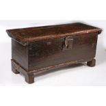 A late 16th century oak boarded chest, probably Welsh Borders, circa 1590 The lid with moulded