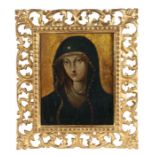 17th century Italian school, The Virgin Mary, oil on panel Within a 19th century gilt pierced and