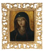 17th century Italian school, The Virgin Mary, oil on panel Within a 19th century gilt pierced and