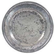 A William & Mary pewter multi-reeded dish, Lancashire, circa 1700 With hallmarks to rim and two