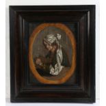 17th Century German or Low Countries Tronie school Oil on paper laid on board An old lady holding