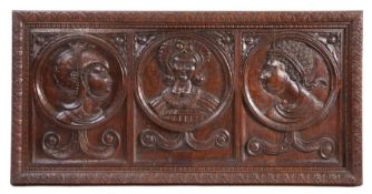 Three 16th century framed Romayne-type portrait panels, circa 1540 - VENDOR TO COLLECT Probably a