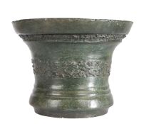 A large Charles II bronze mortar, Whitechapel foundry, London, circa 1670 Cast to the waist with a