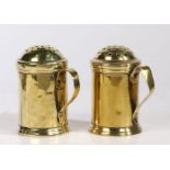 Two George III brass dredgers, circa 1800 Each of cylindrical form, with push-on domed and pierced