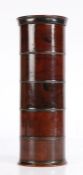 A George III English sycamore five tier spice rack, circa 1805 The cylinder rack with screw threaded