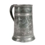 A Queen Anne/George I pewter high-banded tavern pot, Lancashire, circa 1710-20 Ale quart, the