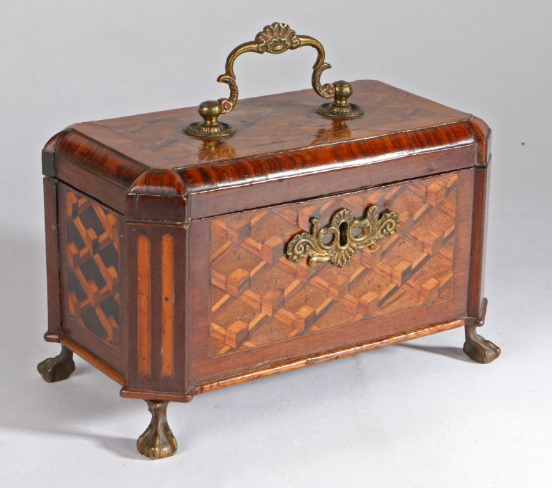 A good 18th century kingwood and parquetry-inlaid tea caddy, in the manner of Abraham Roentgen ( - Image 3 of 3