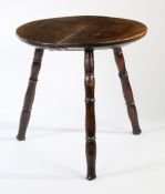 An interesting George III ash cricket table, circa 1800 Having an impressive thick and near one-