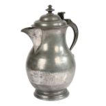 A mid-18th century baluster-shaped laver/flagon, circa 1750 Having a domed lid with two-tier knop,