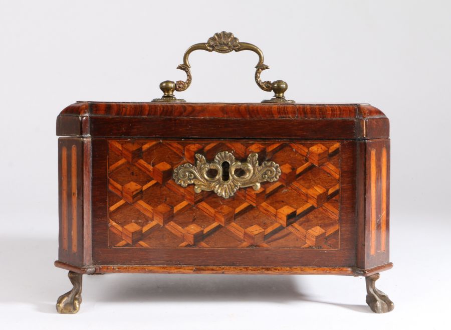 A good 18th century kingwood and parquetry-inlaid tea caddy, in the manner of Abraham Roentgen ( - Image 2 of 3