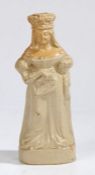 Victorian Doulton stoneware spirit flask, modelled as Queen Victoria, 22.5cm tall